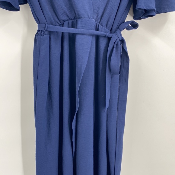 Fraiche By J Navy High Low Faux Wrap Midi Dress New With Tags Large - Picture 6 of 11